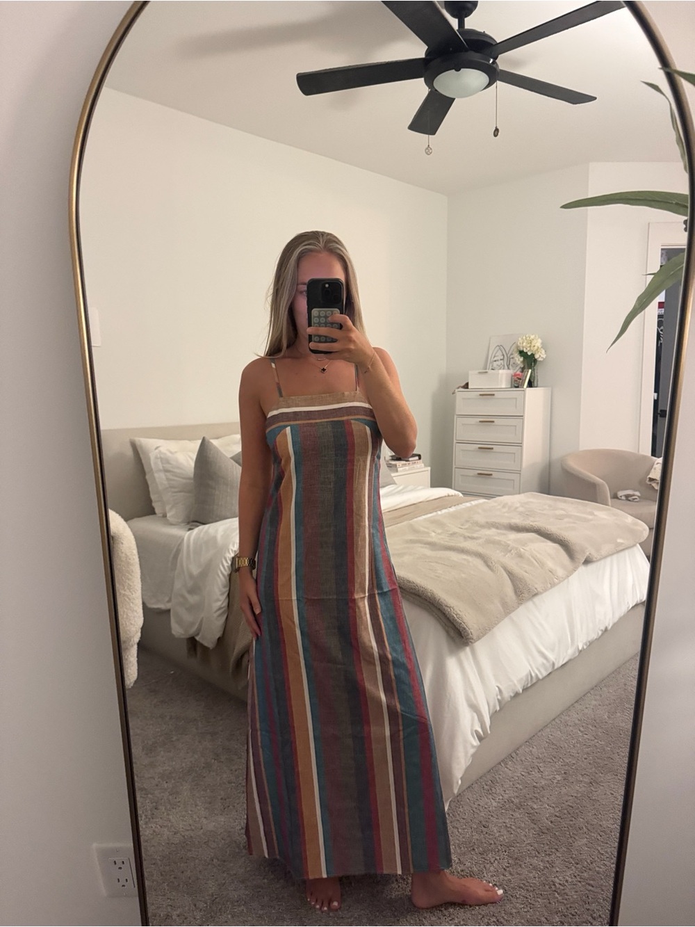 NWT SHEIN Striped Multi-Color Maxi Sundress with Spaghetti Straps - SIZE SMALL